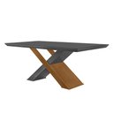 Ver imagem 1 de Mesa para Sala de Jantar Carol 180cm Em MDF e Vidro canto reto