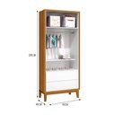 Ver imagem 3 de Dormitório Infantil Classic 2 Portas, Cômoda 3 Gavetas, Berço Branco/Savana com Pés Amadeirado e