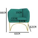 Ver imagem 4 de Kit 02 Poltronas Julia Base Metálica Dourado Suede Azul Tiffany - D'Classe Decor
