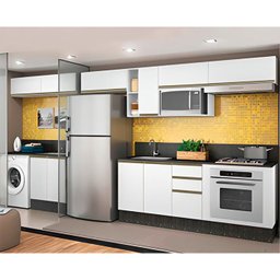 Cozinha Modulada 11 Peças Em MDF Kali Premium CJ18 Branco Nicioli - 12