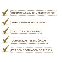 Cozinha Modulada 11 Peças Em MDF Kali Premium CJ18 Branco Nicioli - 10