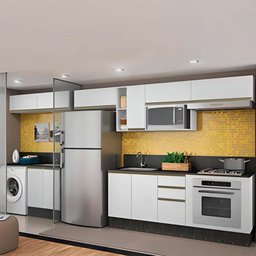 Cozinha Modulada 11 Peças Em MDF Kali Premium CJ18 Branco Nicioli - 1