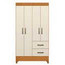 Ver imagem 3 de Guarda Roupa Mobi 4 Portas 2 Gavetas Cinamomo/off White - Abz