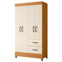 Ver imagem 1 de Guarda Roupa Mobi 4 Portas 2 Gavetas Cinamomo/off White - Abz