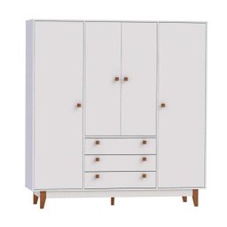 Guarda-Roupa Casal 4 Portas 3 Gavetas Vintage Olivar - 9