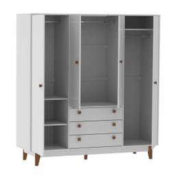 Guarda-Roupa Casal 4 Portas 3 Gavetas Vintage Olivar - 5