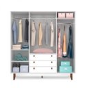 Ver imagem 2 de Guarda-Roupa Casal 4 Portas 3 Gavetas Vintage Olivar