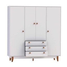 Guarda-Roupa Casal 4 Portas 3 Gavetas Vintage Olivar - 6