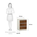 Ver imagem 2 de Mesa de Cabeceira 3 Gavetas 40cm Estrutura Legno Crema Prime Plus Luciane Móveis