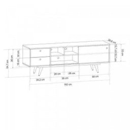 Rack Retro Tv 60 Polegadas 85 Branco Mdf/Mdp 162cm Olivar - 4