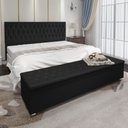 Ver imagem 1 de Conjunto Cabeceira Casal e Recamier Baú 1,95m Madrid Suede Preto Dal Poz Estofados