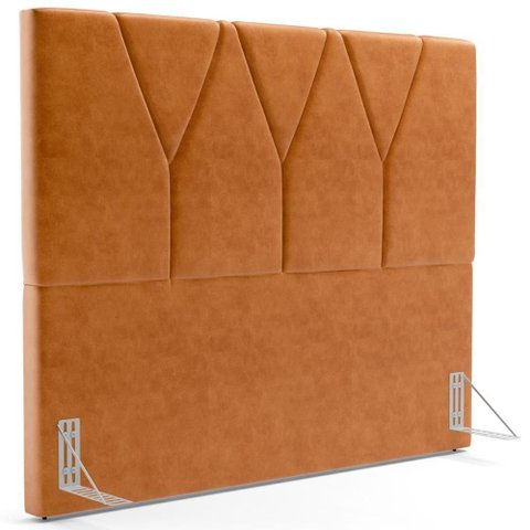 Cabeceira Cama Box Casal Casal 140 Cm Aurora W01 Couríssimo Canela - Lyam Decor