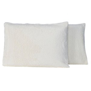 Par de Fronhas em Sherpa Colorida 70cm X 50cm - Lã de Carneiro Cor Palha