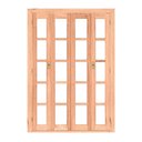 Ver imagem 1 de Kit Porta Madeira Cm Vidro Quadriculado Pe641 213x160x12cm
