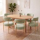 Ver imagem 1 de Cadeira Sala de Jantar Margara Kit 6 Base Aço Dourado Bouclê D03 - D'Rossi