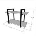 Ver imagem 2 de Prateleira industrial com dois niveis cor preto 40x30x60