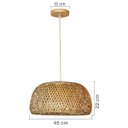 Ver imagem 7 de Pendente Sumatra 45cm Madeira e Fibra de Bambu Natural Soquete E27 Design Rústico para Ambientes Int