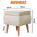 Ver imagem 3 de Puff Banqueta Comodoro Quadrado em Tecido Veludo Sentô Gelo
