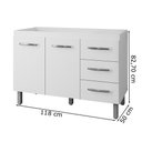 Ver imagem 3 de Balcao P/ Pia sem Tampo Bianca 120 Cm Branco Mobbs