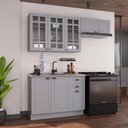 Ver imagem 1 de Armário de Cozinha Modulada Compacta Fidelitá Nara 100% MDF 3 Peças 200cm 8 Portas 2 Gavetas sem