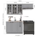 Ver imagem 4 de Armário de Cozinha Modulada Compacta Fidelitá Nara 100% MDF 3 Peças 200cm 8 Portas 2 Gavetas sem