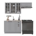 Ver imagem 2 de Armário de Cozinha Modulada Compacta Fidelitá Nara 100% MDF 3 Peças 200cm 8 Portas 2 Gavetas sem