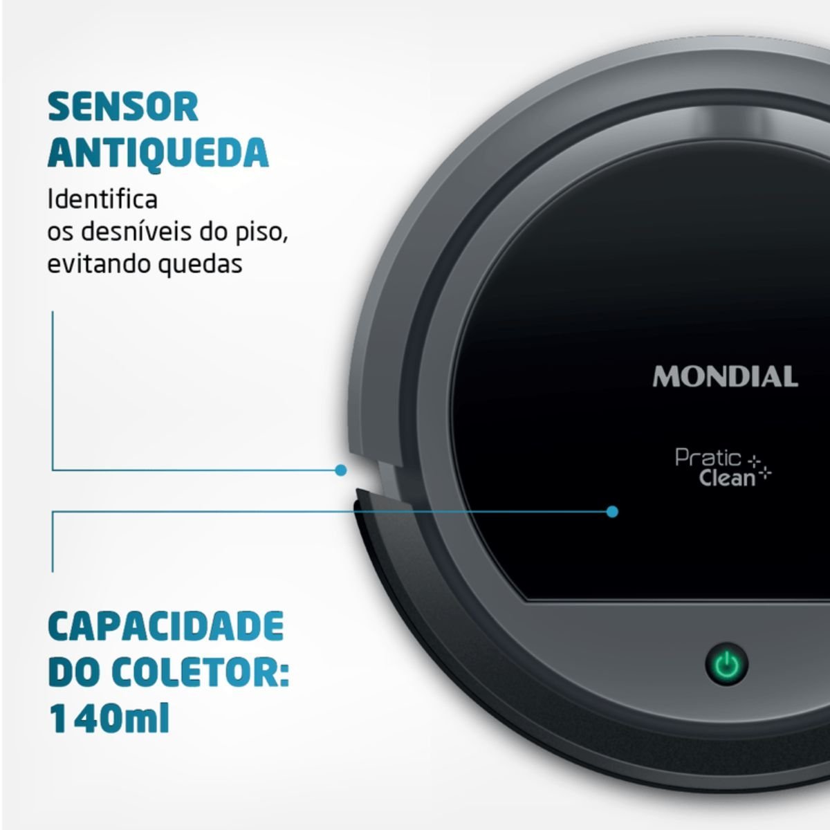 Robô Aspirador de Pó Mondial Pratic Clean Rb11 Cinza Bivolt - 6