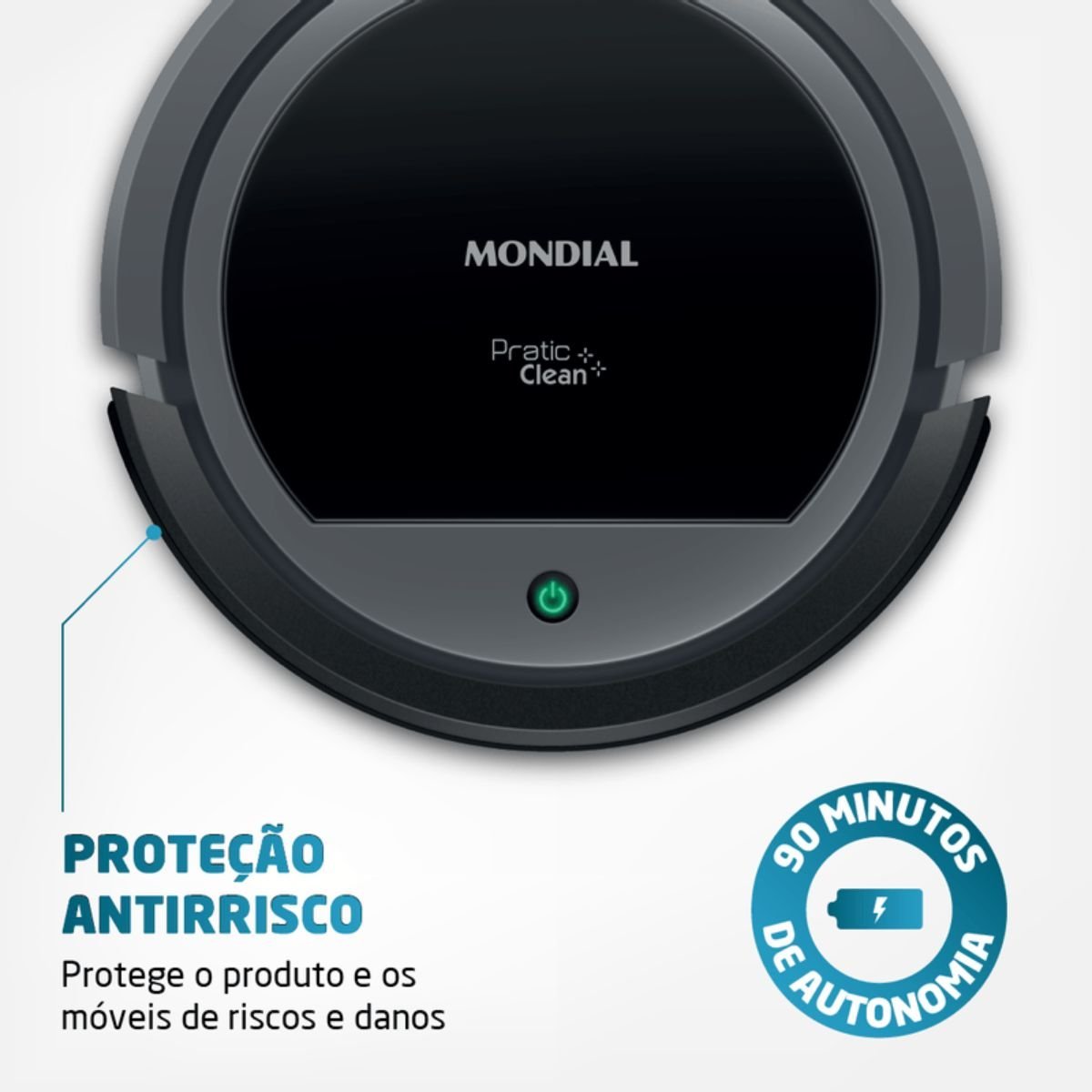 Robô Aspirador de Pó Mondial Pratic Clean Rb11 Cinza Bivolt - 7