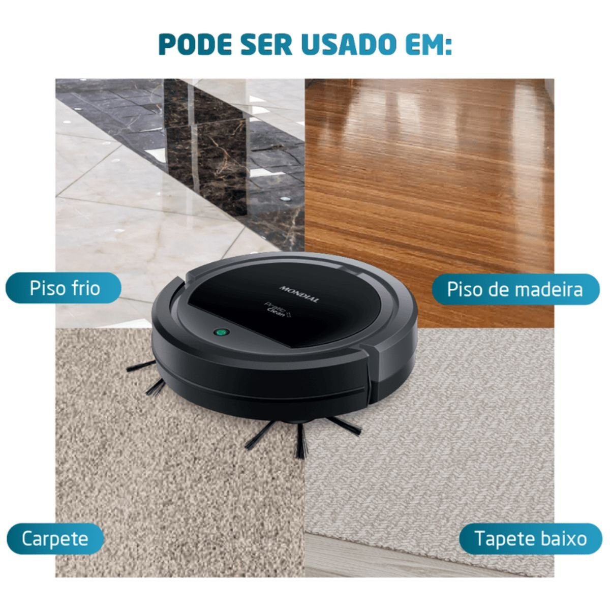 Robô Aspirador de Pó Mondial Pratic Clean Rb11 Cinza Bivolt - 8