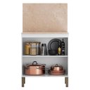 Ver imagem 3 de Balcão 2 Portas 80 Cm Art 6018 com Tampo e Painel Branco Ártico – Kits Paraná