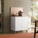 Ver imagem 1 de Balcão 2 Portas 80 Cm Art 6018 com Tampo e Painel Branco Ártico – Kits Paraná