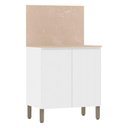 Ver imagem 2 de Balcão 2 Portas 80 Cm Art 6018 com Tampo e Painel Branco Ártico – Kits Paraná