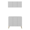 Ver imagem 5 de Conjunto Gabinete de Banheiro e Armário Aéreo 3 Portas Retrô Multimóveis Mp5055 Branco/natural