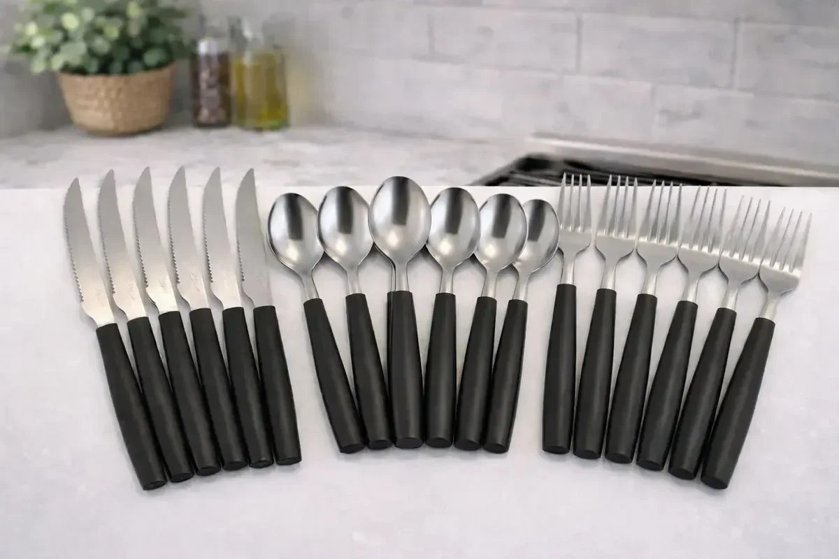 Conjunto Talheres 12 Peças de Inox / Preta