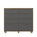 Ver imagem 6 de Cômoda para Quarto 8 Gavetas 121cm Dubai Intense Nature Alasca Marrom