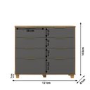 Ver imagem 3 de Cômoda para Quarto 8 Gavetas 121cm Dubai Intense Nature Alasca Marrom