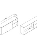 Ver imagem 3 de Arm Isabele 1200x450x272 mm 2 Ptas Marrom/Mel/Off White