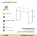 Ver imagem 4 de Mesa Escrivaninha Industrial 90cm Computador Notebook Home Office Escritório Estudo Offwhite-Dourado