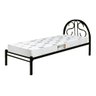 Cama Solteiro de Ferro Tubular com Cabeceira Preta 022 - 1