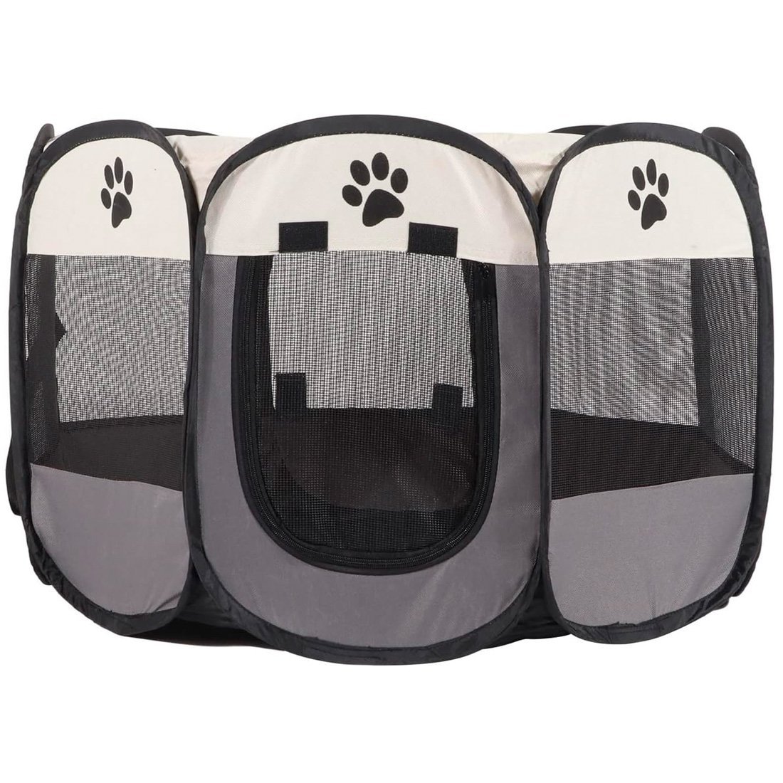 Cercado Pet Dobrável Portátil Casinha Cachorro Cão e Gatos Tamanho Grande 91cm - Cinza - 3