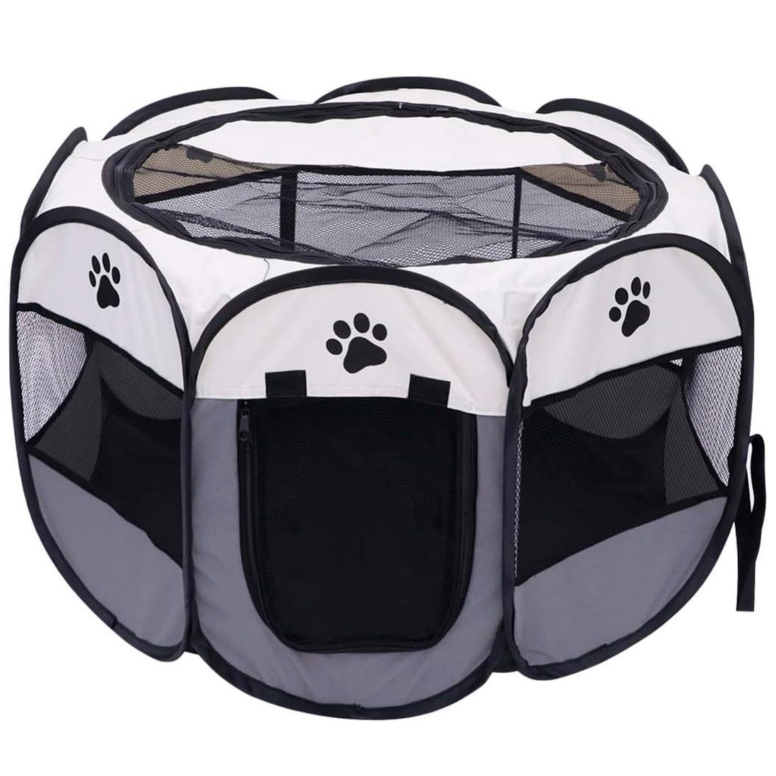 Cercado Pet Dobrável Portátil Casinha Cachorro Cão e Gatos Tamanho Grande 91cm - Cinza - 2