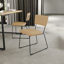 Ver imagem 3 de Cadeira Decorativa Estofada Para Sala De Jantar Base Aço Allana L02 Linho Bege Escuro - Lyam Decor