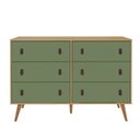 Ver imagem 4 de Cômoda Genialflex Amber 6 Gavetas Savana/alecrim
