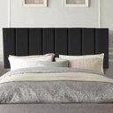 Ver imagem 1 de Painel Estofado Luxo Carla 100cm Solteiro para Cama Box Suede Preto - Gat Magazine