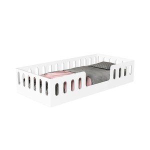 Cama Infantil Montessoriana Helo Solteiro Com Colchão - Branca - Cor: Branco