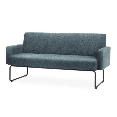Sofa Pix com Bracos Assento Mescla Verde Base Aco Preto - 55105