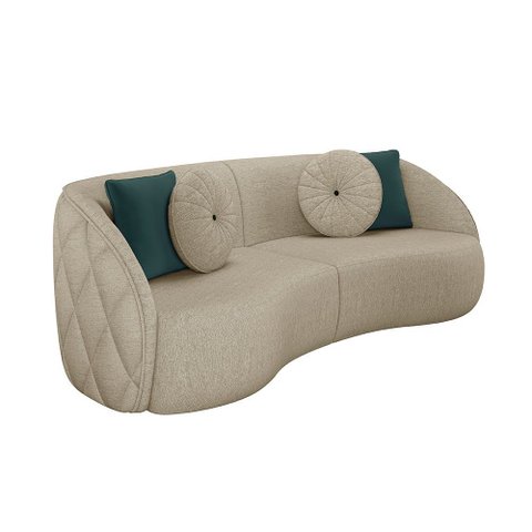 Sofá 3 Lugares para Sala Living Olimpo 288 Cm M03 Linho Bege - Lyam Decor