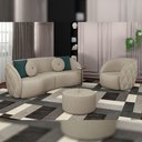 Ver imagem 2 de Sofá 3 Lugares para Sala Living Olimpo 288 Cm M03 Linho Bege - Lyam Decor