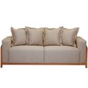 Ver imagem 4 de Sofá 03 Lugares para Sala de Estar 178 cm Khali B04 Linho Bege Escuro Couríssimo Preto - Lyam Decor