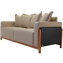 Ver imagem 7 de Sofá 03 Lugares para Sala de Estar 178 Cm Khali B04 Linho Bege Escuro Couríssimo Preto - Lyam Lyam D